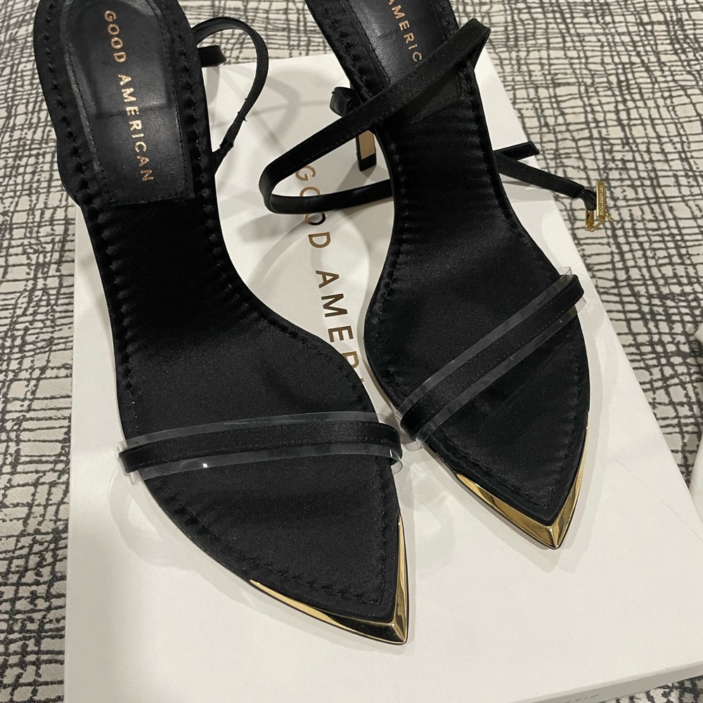 **SOLD** Authentic Good American Satin Pointed Toe, 9